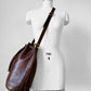 1970s Saddle Brown Buttery Soft Leather Cinch Top Bucket Crossbody Bag