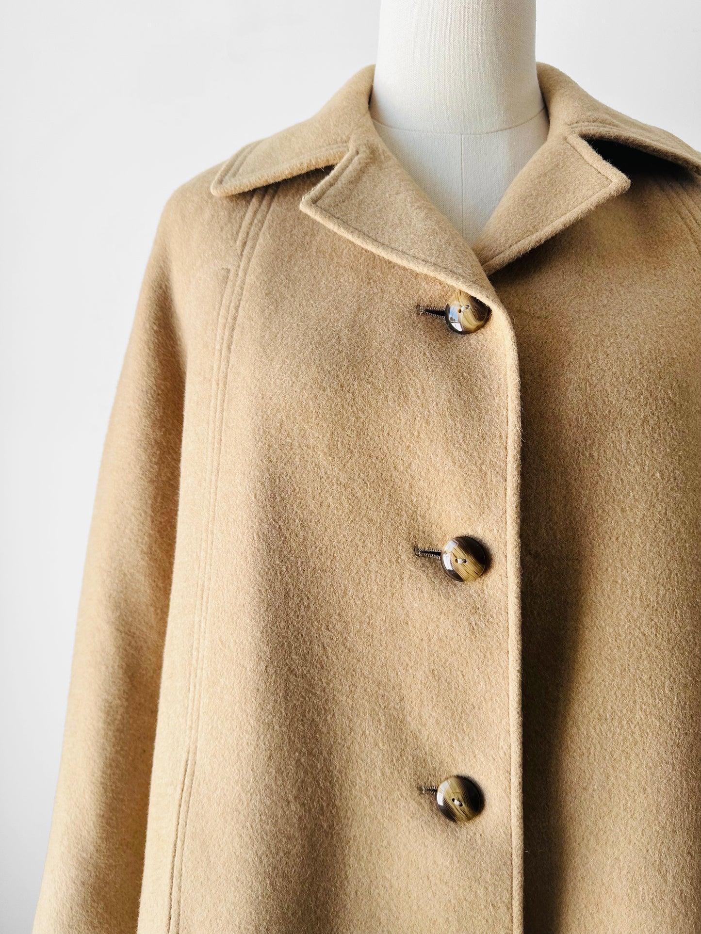 1950s - 1960s Classic Camel Wool A-Line Coat - Sz. S/M