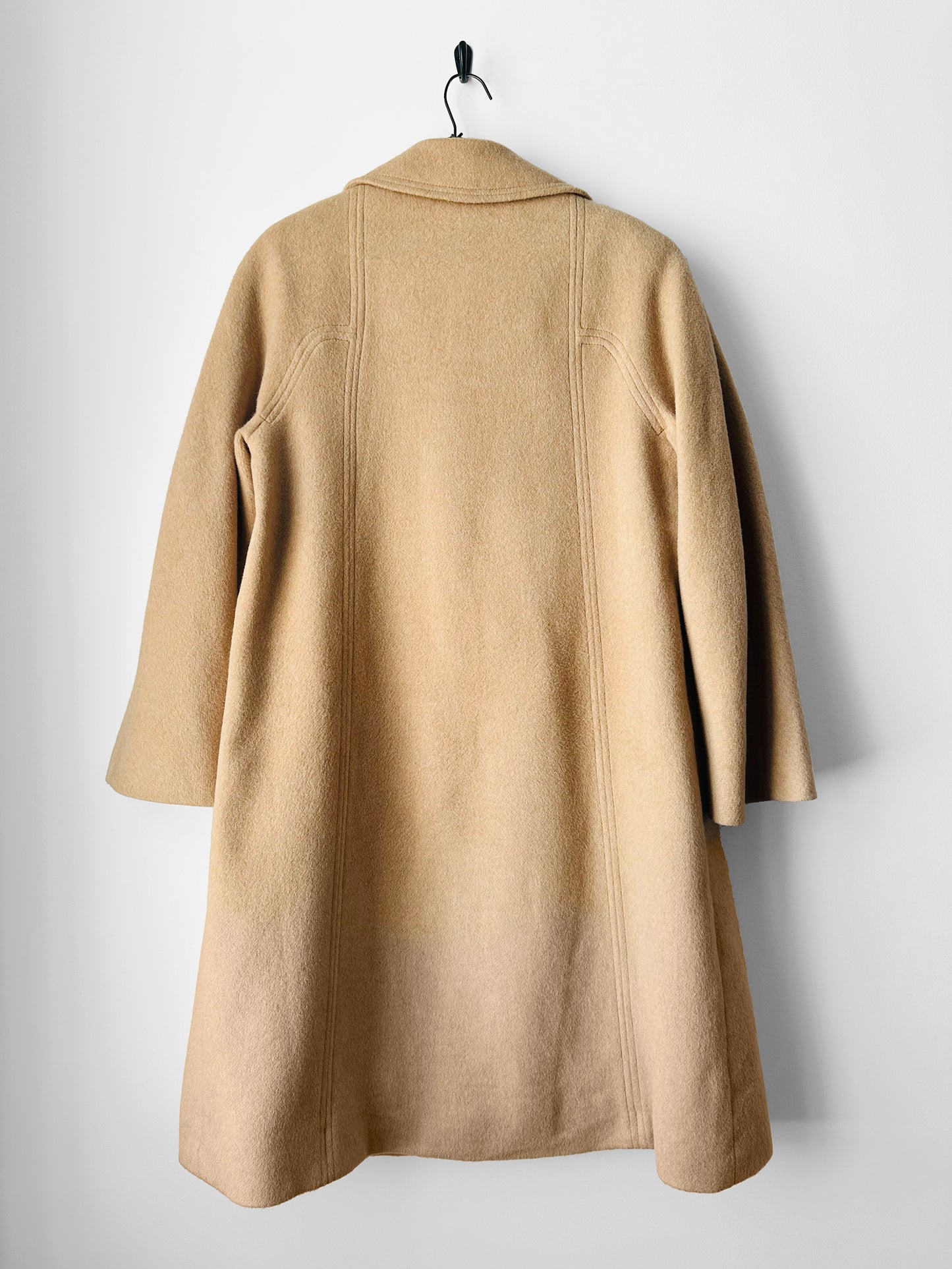 1950s - 1960s Classic Camel Wool A-Line Coat - Sz. S/M