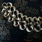 1950s - 1960s Gold-Tone Chunky Brushed Leaf Link Bracelet with Fold-Over Clasp