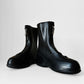 Made in Canada Black Rubber Heavy Metal Zip-Front Over Shoe Rain Boots - Sz. 8