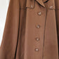 1950s Mocha Relaxed Fit Midi-Length Trench Coat - Sz. M/L