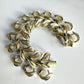 1950s - 1960s Gold-Tone Chunky Brushed Leaf Link Bracelet with Fold-Over Clasp