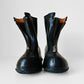 Made in Canada Black Rubber Heavy Metal Zip-Front Over Shoe Rain Boots - Sz. 8