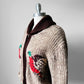 1950s  - 1960s Zippered Wool Knit Pheasant Sweater Jacket - S/M