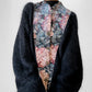 1980s Black Floral Tapestry Relaxed Fit Mohair Knit Cardigan Sweater