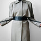 Vintage 1980s Classic Greige Wool Caped Trench Overcoat - Sz. S/M