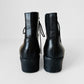 1990s Black Leather Low-Heeled Lace Up Ankle BATA Boots - Sz. 8M