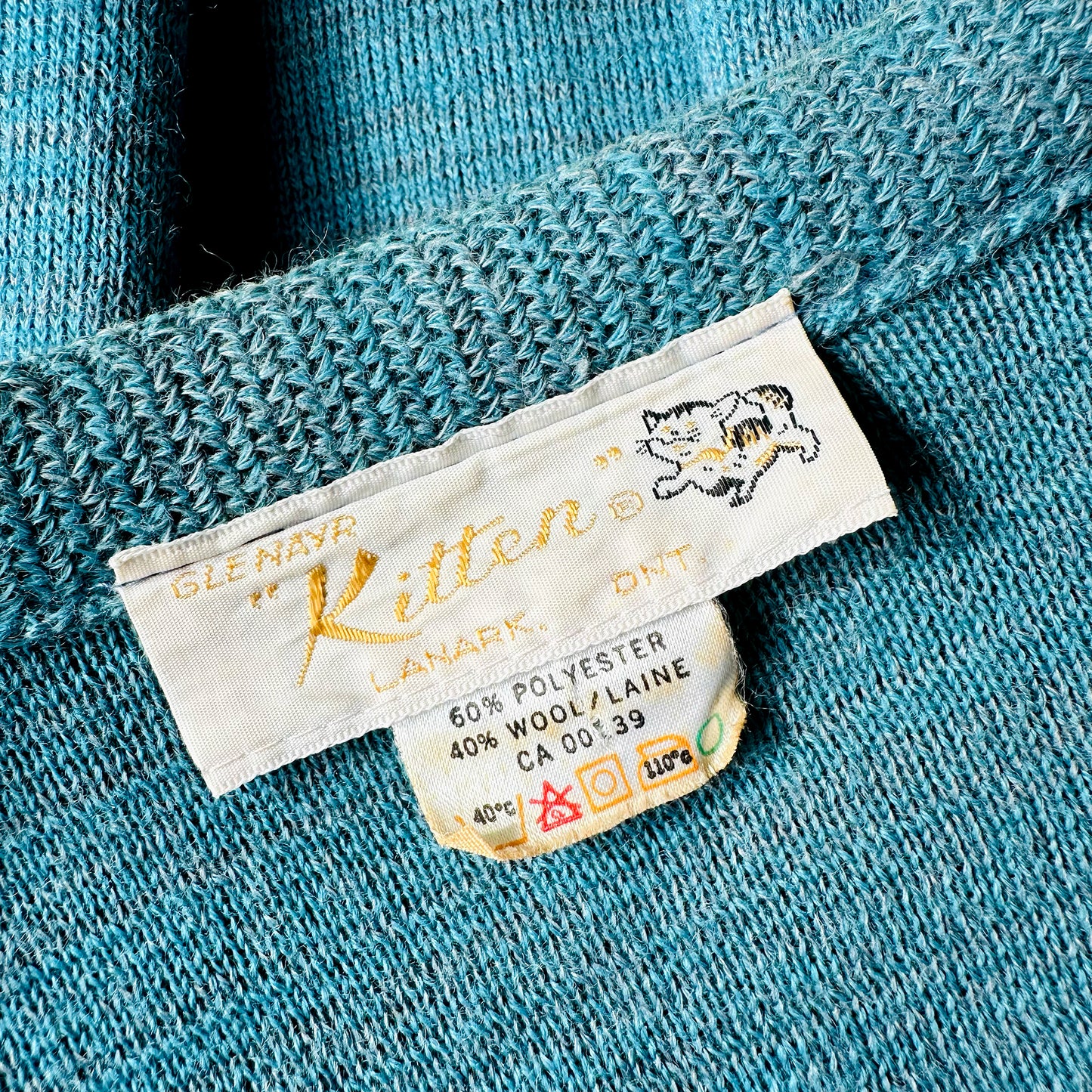 1950s - 1960s Robins Egg Blue Wool Blended Button Front Cardigan Sweater - Sz. M/L