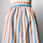 1970s Handmade Stripe Lightweight Cotton Stripe Summer Skirt - Sz. S/M