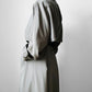 Vintage 1980s Classic Greige Wool Caped Trench Overcoat - Sz. S/M