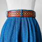 1970s - 1980s WRANGLER Button Front Blue Chambray Jean Skirt - Sz. Sm.