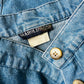 1990s Blue Soft Chambray Side Button Jean Skirt - Sz. Small