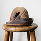 1960s Lilly Dache DEBS Taupe and Grey Wool Felt Fedora - Sz. Sm