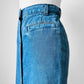 1990s - 2000s Blue Soft Chambray Tommy Hilfiger Front Button Jean Skirt - Sz. Small