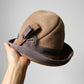 1960s Lilly Dache DEBS Taupe and Grey Wool Felt Fedora - Sz. Sm