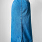 1990s - 2000s Blue Soft Chambray Tommy Hilfiger Front Button Jean Skirt - Sz. Small