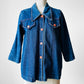 1990s 70s Style Blue Jean Button Front Jacket - Sz. S