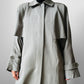 Vintage 1980s Classic Greige Wool Caped Trench Overcoat - Sz. S/M