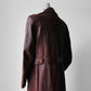 1970s Long Tapered Waist Auburn Brown Soft Leather Quilted Lining Coat