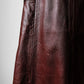 1970s Long Tapered Waist Auburn Brown Soft Leather Quilted Lining Coat