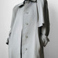 Vintage 1980s Classic Greige Wool Caped Trench Overcoat - Sz. S/M