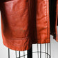 1970s Amber Well-Worn Braided Detail Faux Fur Lined Leather Jacket