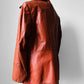 1970s Amber Well-Worn Braided Detail Faux Fur Lined Leather Jacket