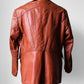 1970s Amber Well-Worn Braided Detail Faux Fur Lined Leather Jacket