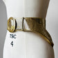 1970s - 1980s Whiting and Davis USA Gold Metal Mesh Leather Slip Belt