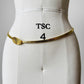 1980s Gold Toned Deco Style Narrow Metal Stretch Belt -  Sz. 30 - 32 inch