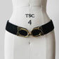 1980s ALFRED SUNG Leather Hook Clasp Belt - Sz. 32 - 34 inch