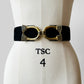 1980s ALFRED SUNG Leather Hook Clasp Belt - Sz. 32 - 34 inch