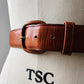 Tobacco Brown Buttery Soft Leather Buckle Belt - Sz. 27 - 30.5