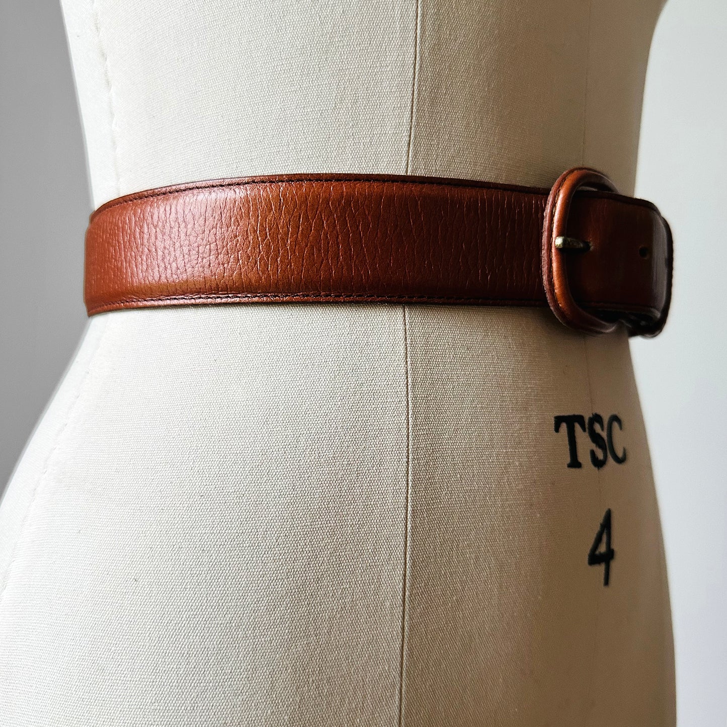 Tobacco Brown Buttery Soft Leather Buckle Belt - Sz. 27 - 30.5