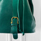 1990s Emerald Green Leather Claudie Quentin Structured Bucket Shoulder Bag