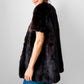 1970s Upcycled Crop Sleeve Lined Open Front Fur Vest - Sz. S/M