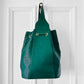 1990s Emerald Green Leather Claudie Quentin Structured Bucket Shoulder Bag