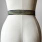 1960s Two-Tone Woven Amber Lucite Circle Buckle Braided Slip Belt - Waist 24