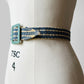 1960s Two-Tone Woven Lucite Rectangle Buckle Braided Slip Belt - 25 Waist