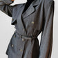 1980s Stripe Belted Tapered-Waist Spring Blazer - Sz. S/M