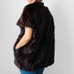 1970s Upcycled Crop Sleeve Lined Open Front Fur Vest - Sz. S/M