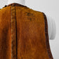 1970s Tobacco Tanned Leather Wood Button Vest - Sz. M/L