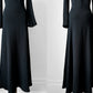 1970s Black Wool Blend Knit Floor Length Dress - Sz. S/M