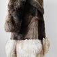 1960s - 1970s Mitchell Fur Bell Sleeved A-line Grey Brown Double-Breasted Lined Fur Jacket - Sz. S/M