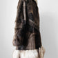 1960s - 1970s Mitchell Fur Bell Sleeved A-line Grey Brown Double-Breasted Lined Fur Jacket - Sz. S/M