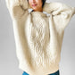 1980s Chunky Cream Fisherman's Wool Cable-Knit Sweater - Sz. O/S