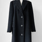 1980s W.Germany Dark Charcoal Black Virgin Wool Angora Coat - Sz. M/L