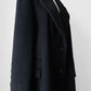 1980s W.Germany Dark Charcoal Black Virgin Wool Angora Coat - Sz. M/L