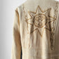 Vintage 1940s - 1950s Light Tan Snap-Button Suede Jacket with Embossed Southwestern/Aztec Designs - Sz. S/M